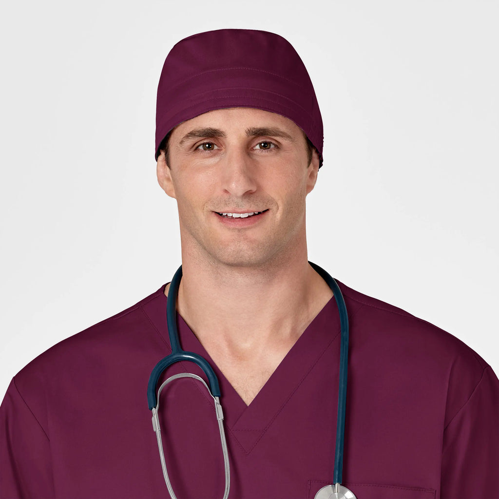 Wink Scrubs Unisex Tie Back Scrub Cap Wine | scrub-supply.com