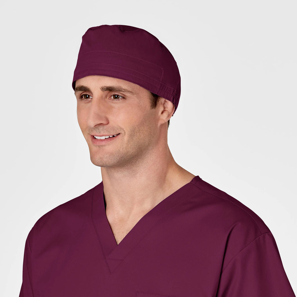 Wink Scrubs Unisex Tie Back Scrub Cap Wine | scrub-supply.com