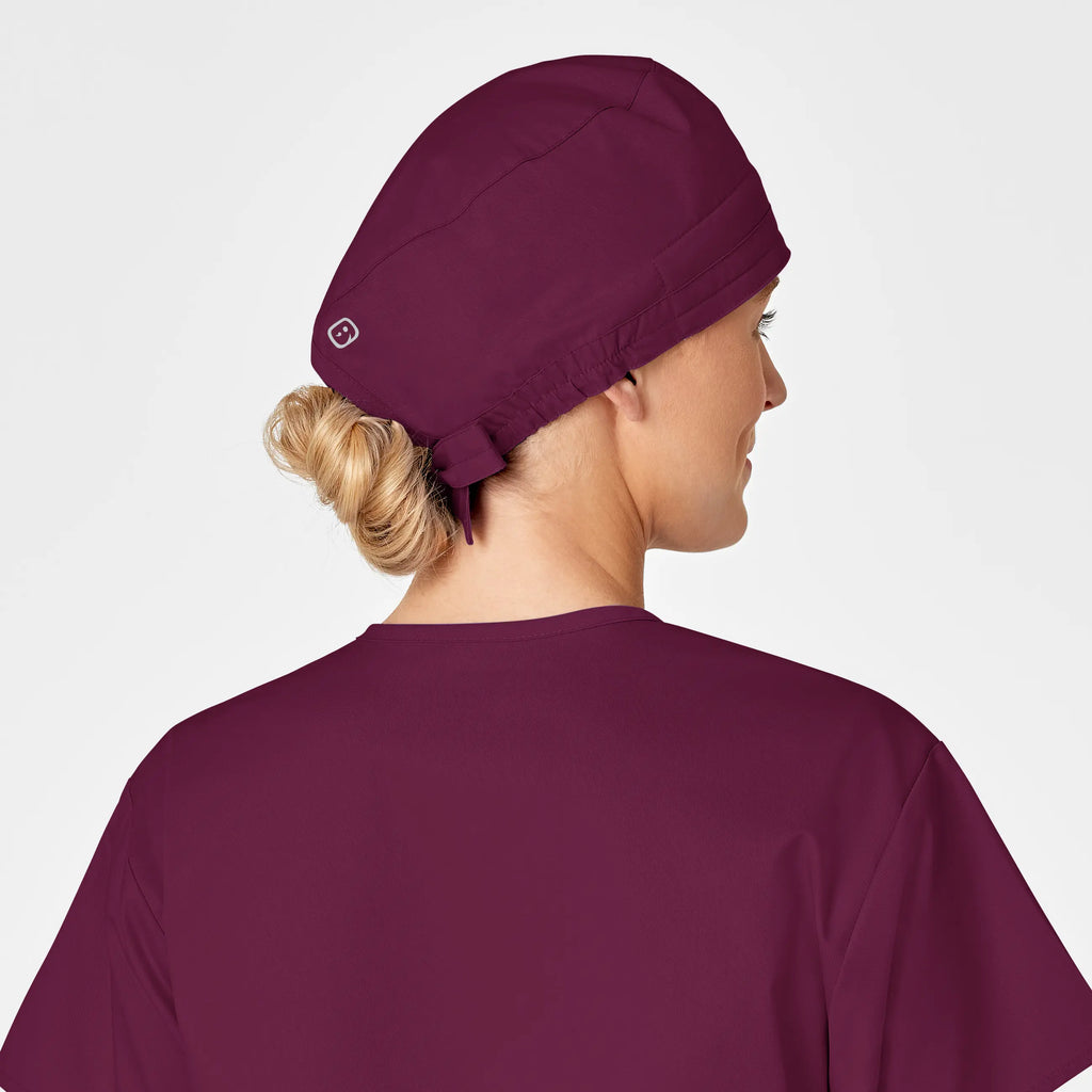 Wink Scrubs Unisex Tie Back Scrub Cap Wine | scrub-supply.com