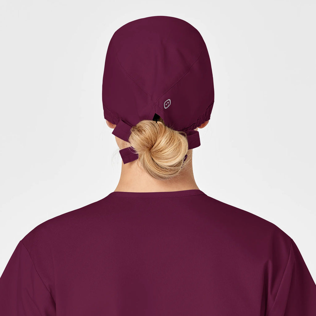 Wink Scrubs Unisex Tie Back Scrub Cap Wine | scrub-supply.com