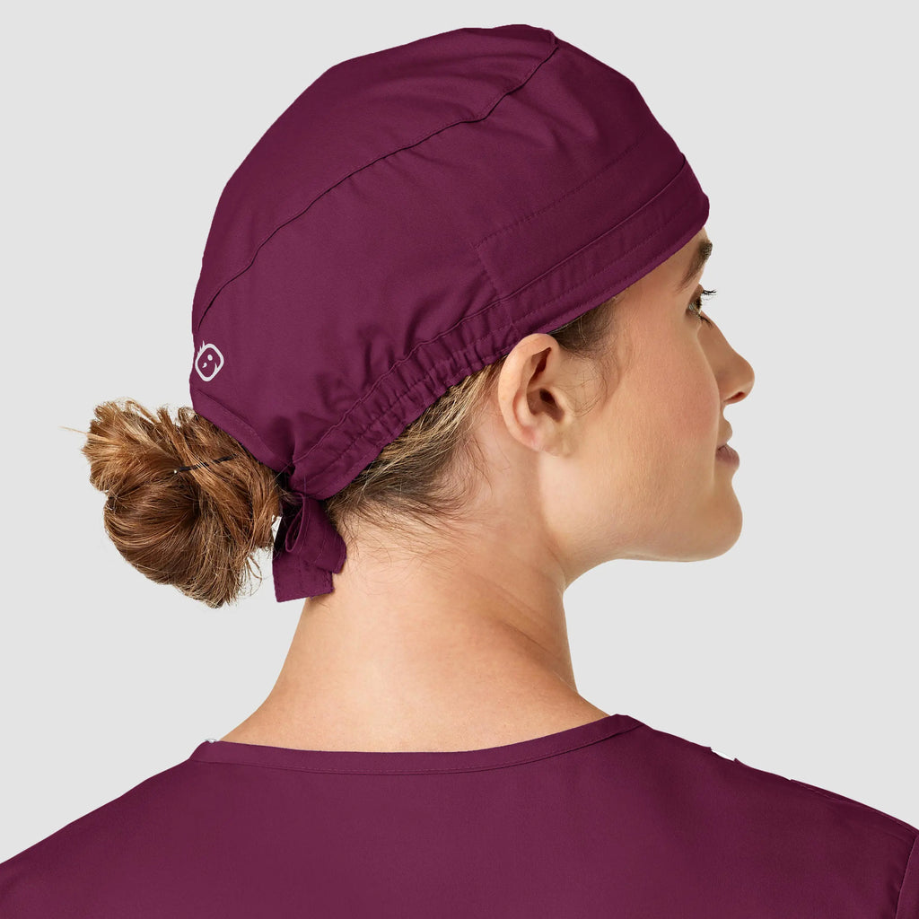 Wink Scrubs Unisex Tie Back Scrub Cap Wine | scrub-supply.com