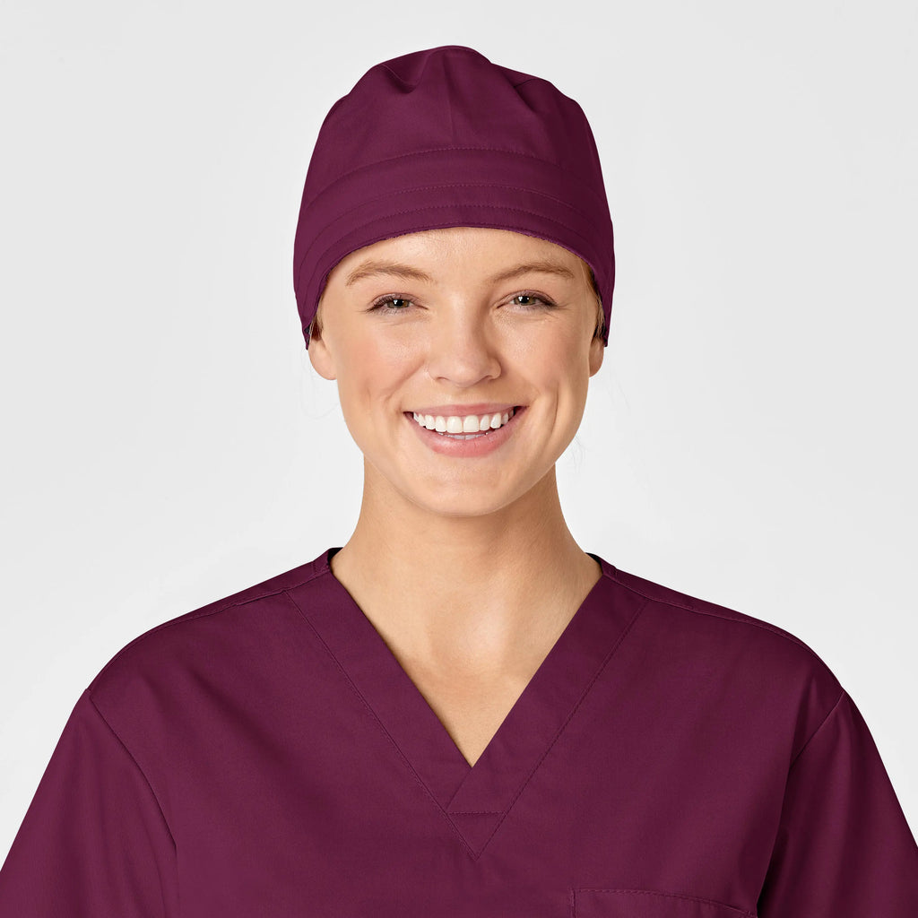 Wink Scrubs Unisex Tie Back Scrub Cap Wine | scrub-supply.com