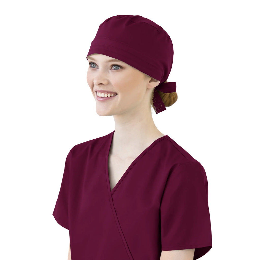 Wink Scrubs Unisex Tie Back Scrub Cap Wine | scrub-supply.com