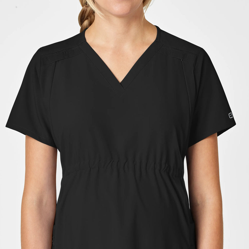 Wink Scrubs Maternity V-Neck Scrub Top Black | scrub-supply.com