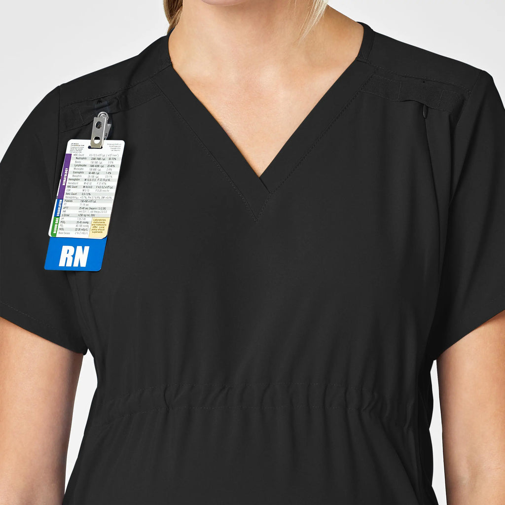 Wink Scrubs Maternity V-Neck Scrub Top Black | scrub-supply.com