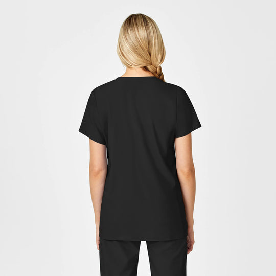 Wink Scrubs Maternity V-Neck Scrub Top Black | scrub-supply.com