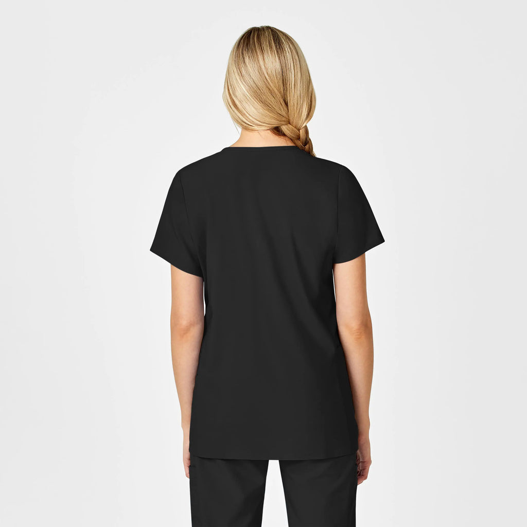 Wink Scrubs Maternity V-Neck Scrub Top Black | scrub-supply.com