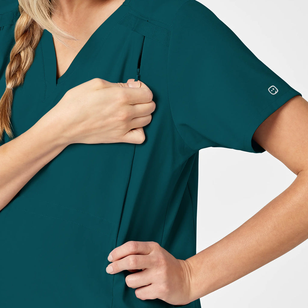 Wink Scrubs Maternity V-Neck Scrub Top Caribbean Blue | scrub-supply.com