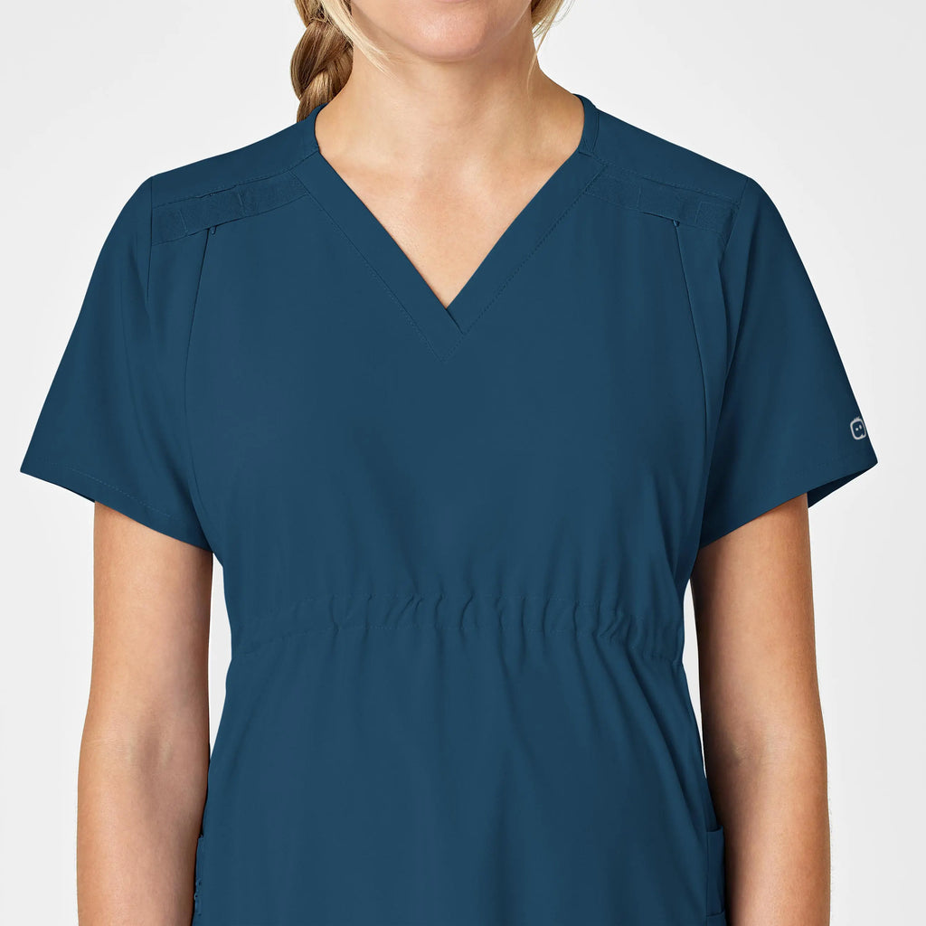 Wink Scrubs Maternity V-Neck Scrub Top Caribbean Blue | scrub-supply.com