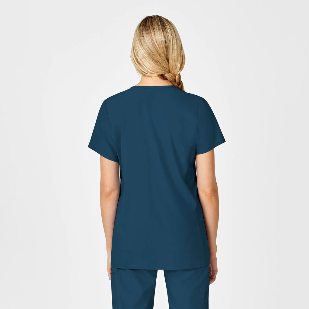 Wink Scrubs Maternity V-Neck Scrub Top Caribbean Blue | scrub-supply.com