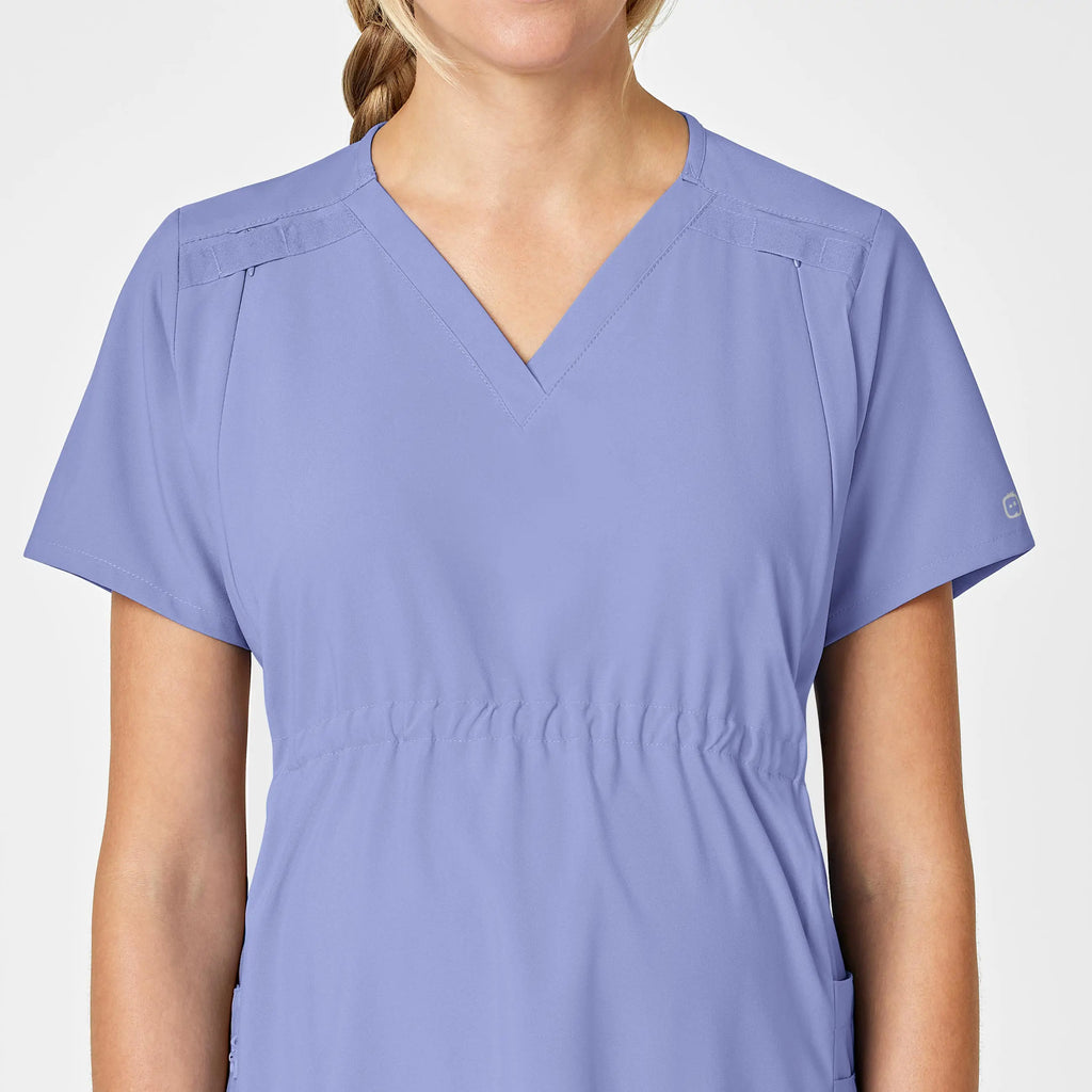 Wink Scrubs Maternity V-Neck Scrub Top Ceil Blue | scrub-supply.com