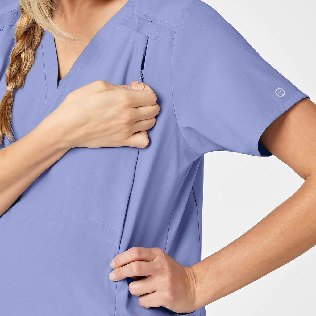 Wink Scrubs Maternity V-Neck Scrub Top Ceil Blue | scrub-supply.com