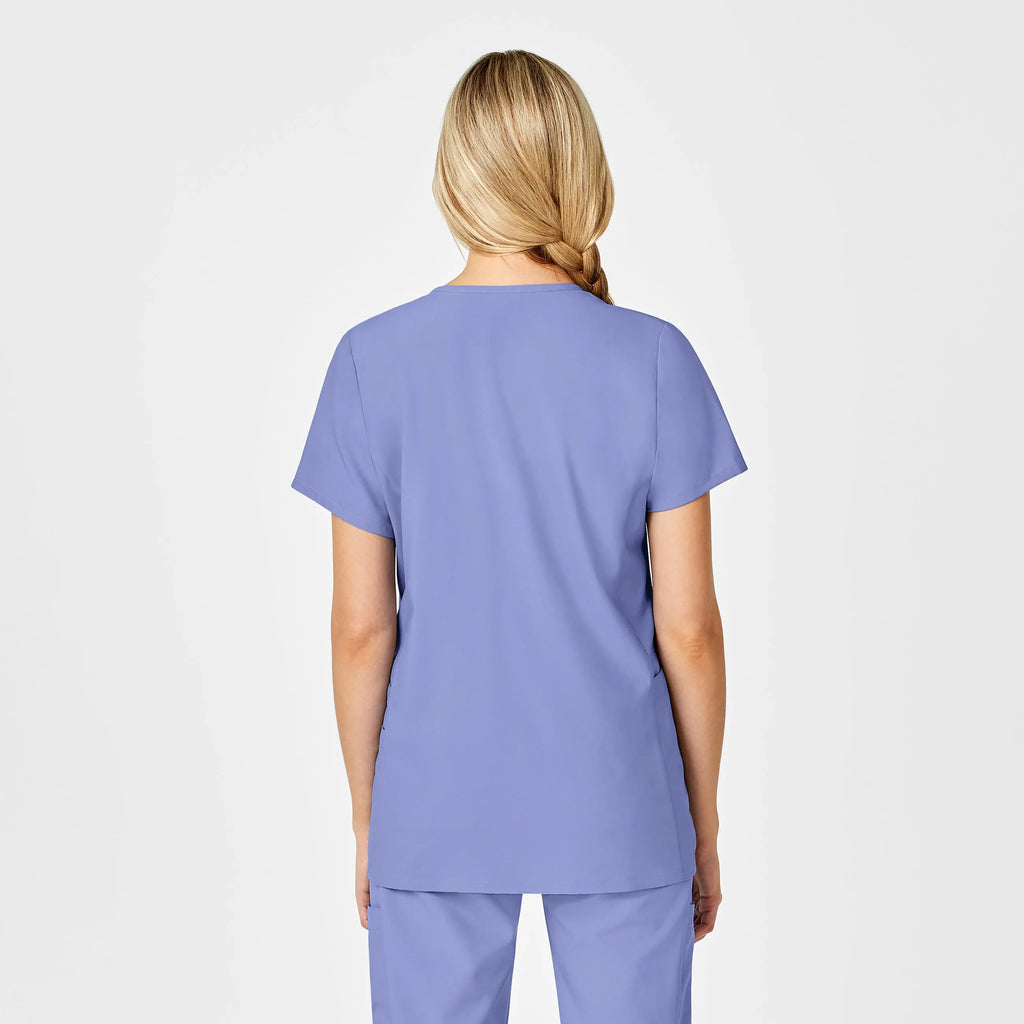 Wink Scrubs Maternity V-Neck Scrub Top Ceil Blue | scrub-supply.com