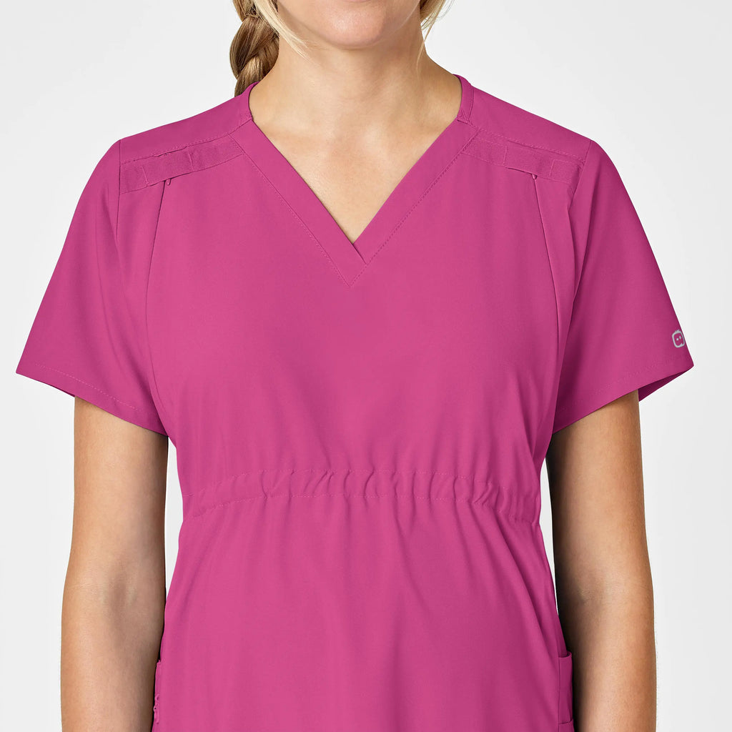 Wink Scrubs Maternity V-Neck Scrub Top Hot Pink | scrub-supply.com