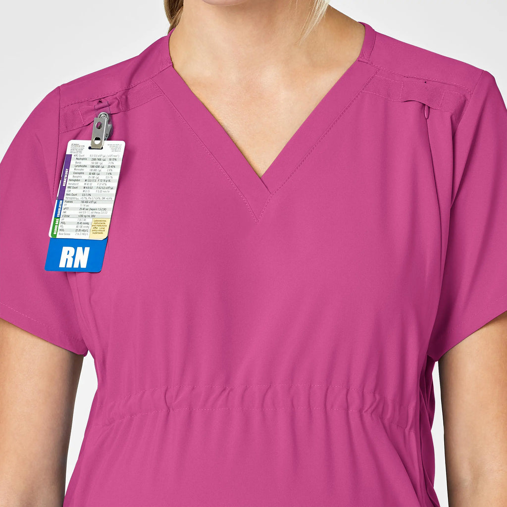 Wink Scrubs Maternity V-Neck Scrub Top Hot Pink | scrub-supply.com