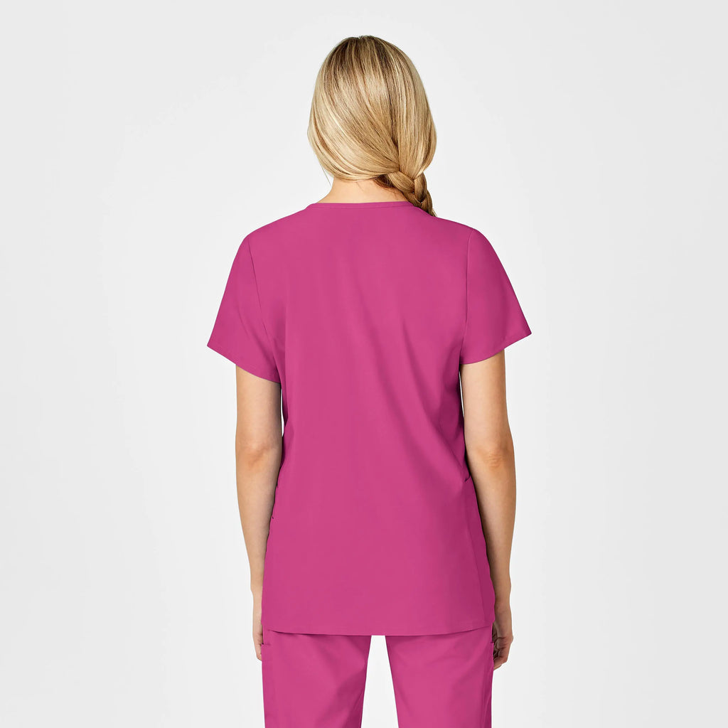 Wink Scrubs Maternity V-Neck Scrub Top Hot Pink | scrub-supply.com