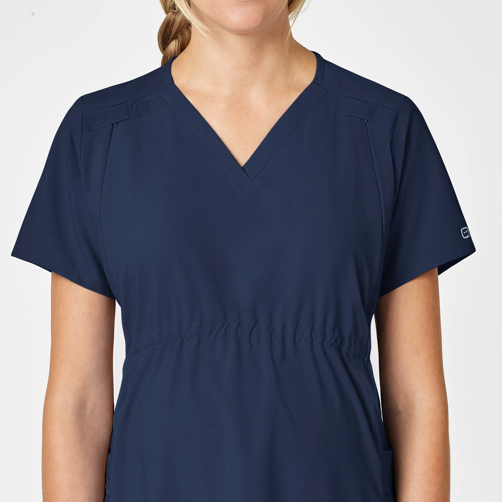 Wink Scrubs Maternity V-Neck Scrub Top Navy | scrub-supply.com