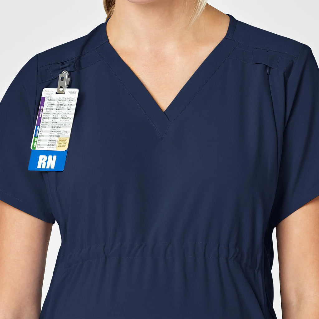 Wink Scrubs Maternity V-Neck Scrub Top Navy | scrub-supply.com