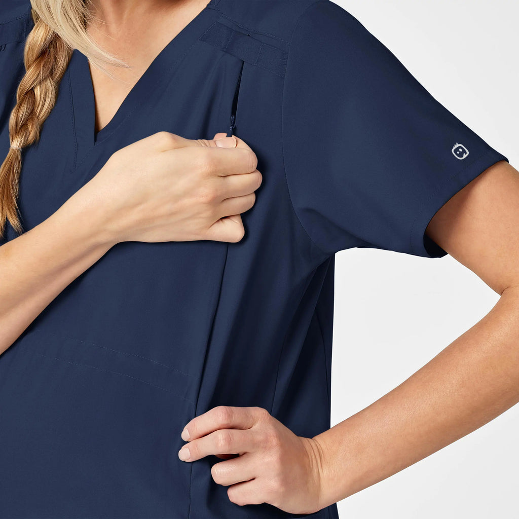 Wink Scrubs Maternity V-Neck Scrub Top Navy | scrub-supply.com