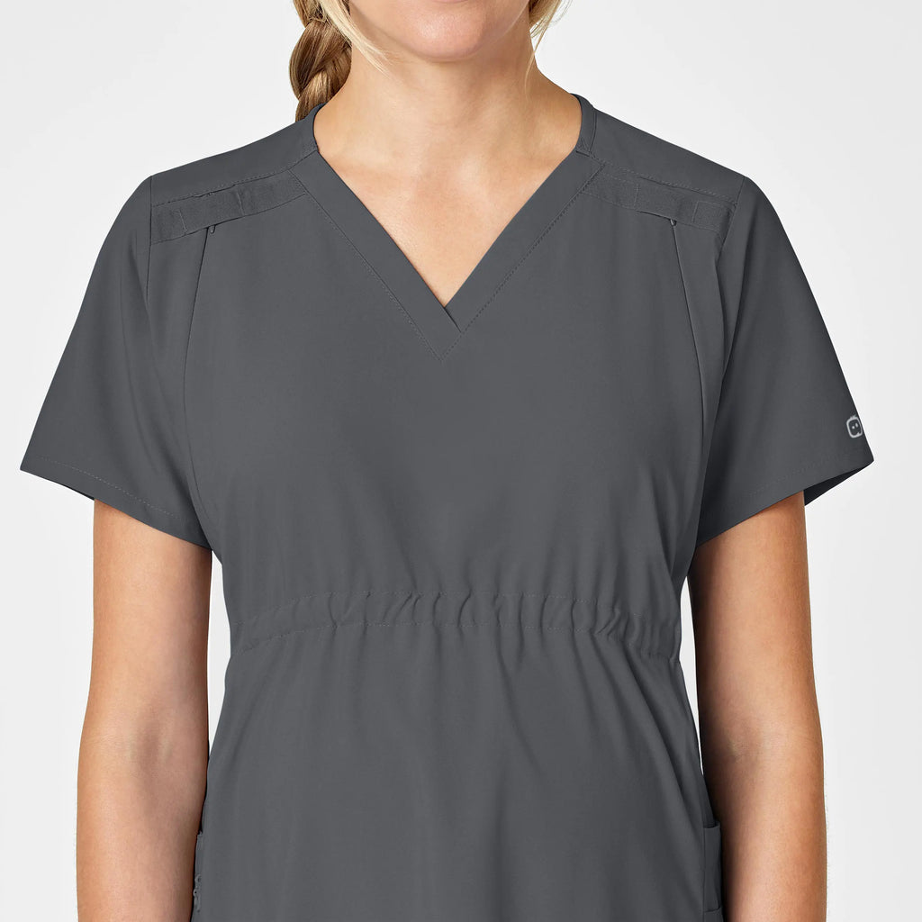 Wink Scrubs Maternity V-Neck Scrub Top Pewter | scrub-supply.com