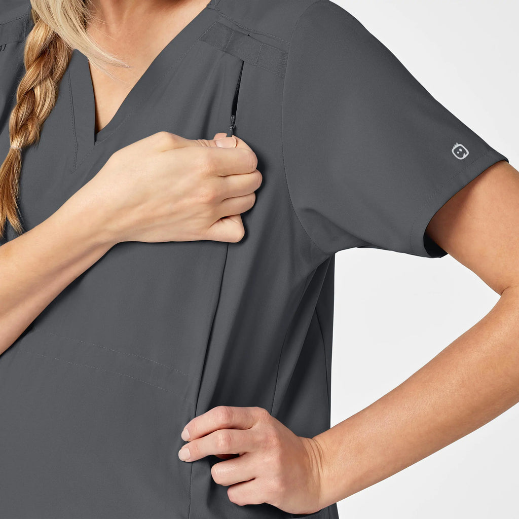 Wink Scrubs Maternity V-Neck Scrub Top Pewter | scrub-supply.com