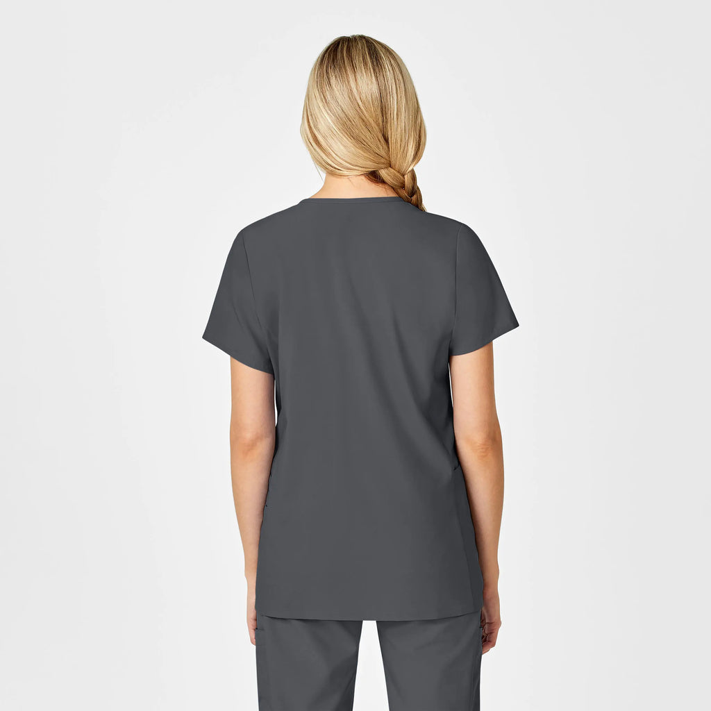 Wink Scrubs Maternity V-Neck Scrub Top Pewter | scrub-supply.com