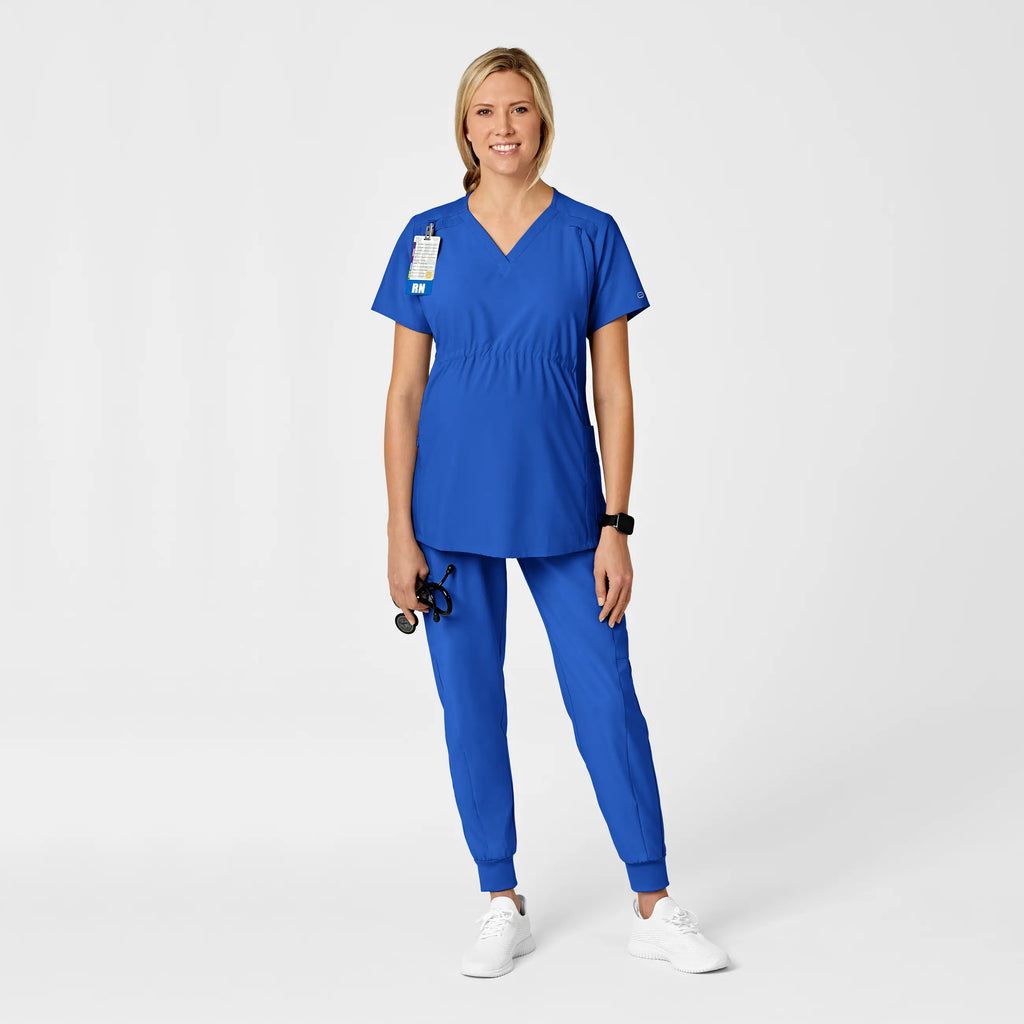 Wink Scrubs Maternity V-Neck Scrub Top Royal Blue | scrub-supply.com