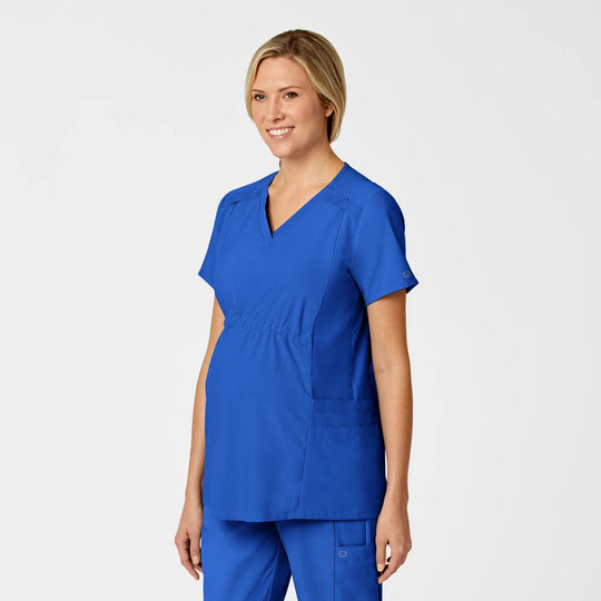 Wink Scrubs Maternity V-Neck Scrub Top Royal Blue | scrub-supply.com