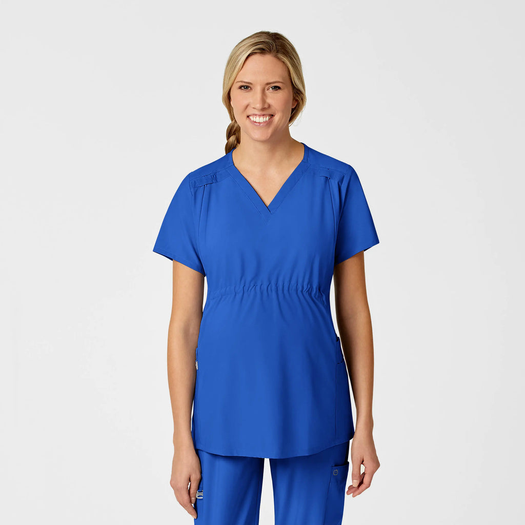 Wink Scrubs Maternity V-Neck Scrub Top Royal Blue | scrub-supply.com