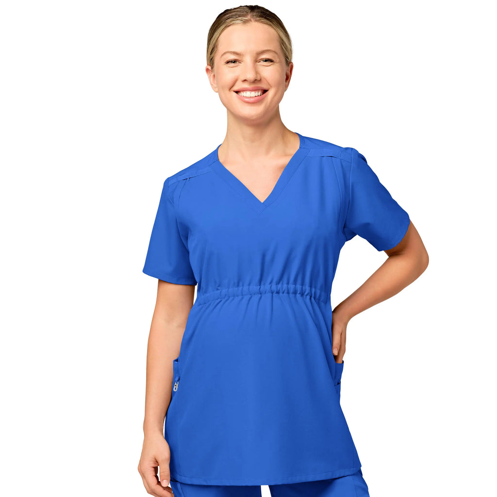 Wink Scrubs Maternity V-Neck Scrub Top Royal Blue | scrub-supply.com