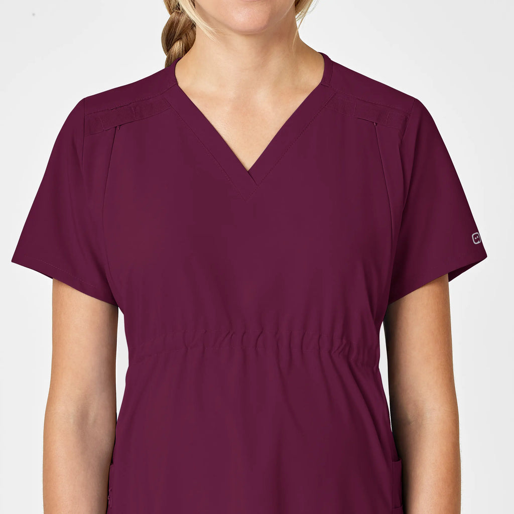 Wink Scrubs Maternity V-Neck Scrub Top Wine | scrub-supply.com