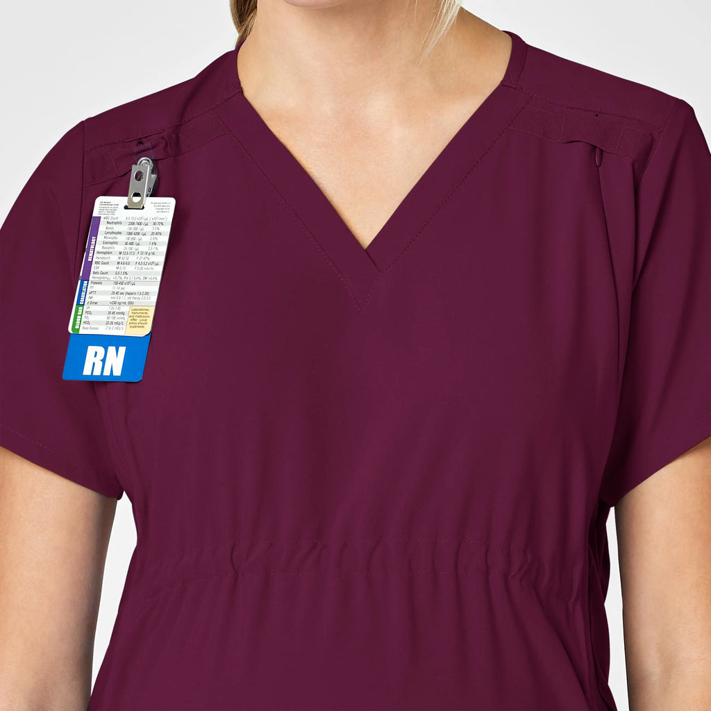 Wink Scrubs Maternity V-Neck Scrub Top Wine | scrub-supply.com