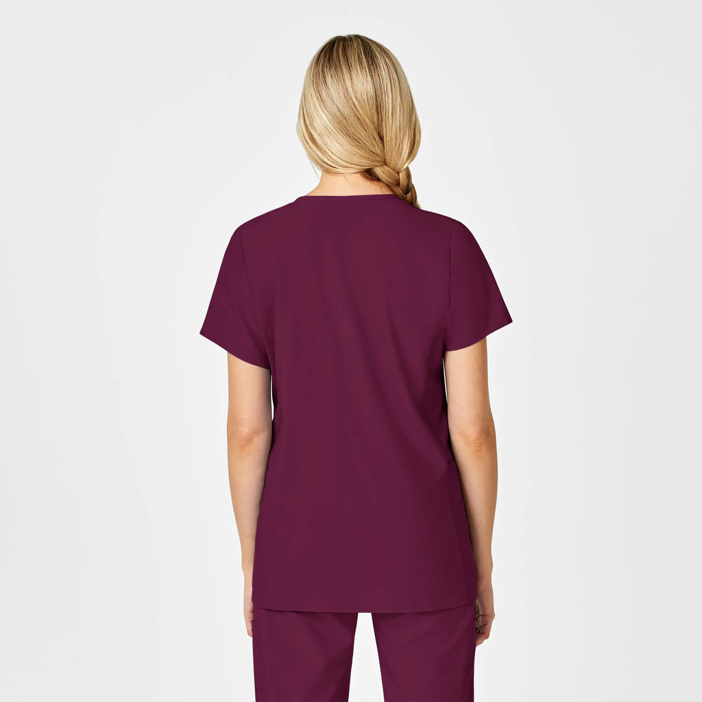 Wink Scrubs Maternity V-Neck Scrub Top Wine | scrub-supply.com