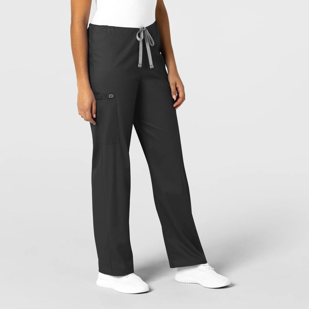 Wink Scrubs Unisex Drawstring Cargo Scrub Pant Black | scrub-supply.com