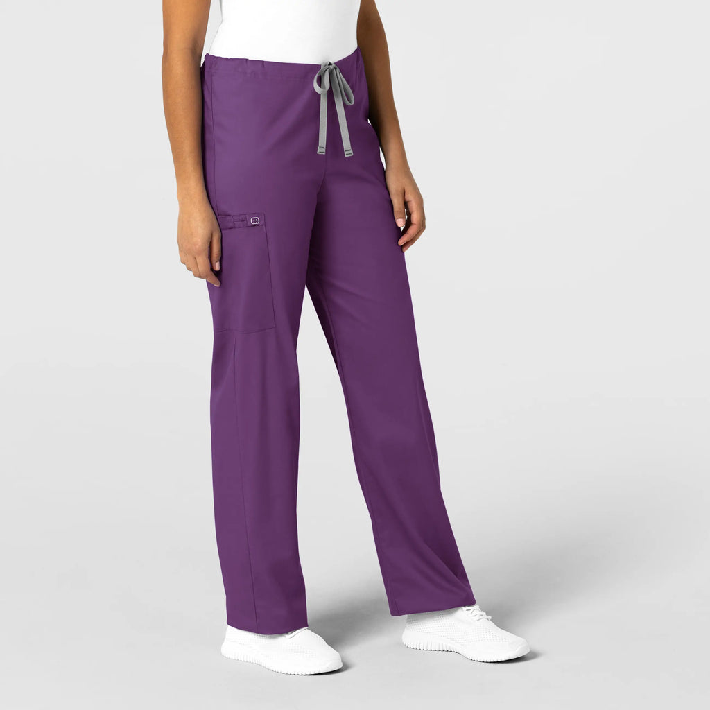 Wink Scrubs Unisex Drawstring Cargo Scrub Pant Eggplant | scrub-supply.com