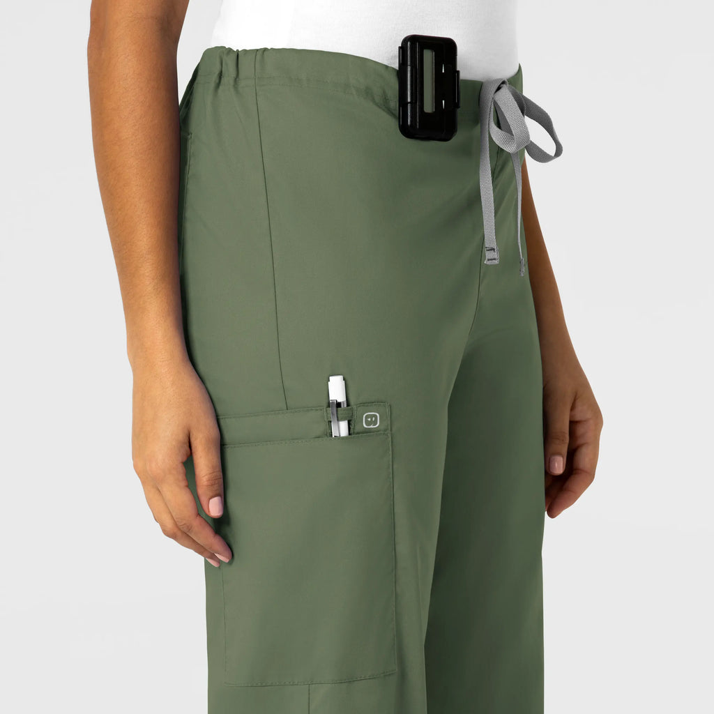 Wink Scrubs Unisex Drawstring Cargo Scrub Pant Olive | scrub-supply.com