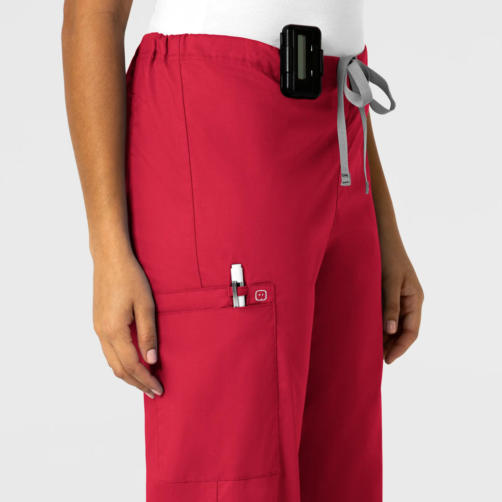 Wink Scrubs Unisex Drawstring Cargo Scrub Pant Red | scrub-supply.com