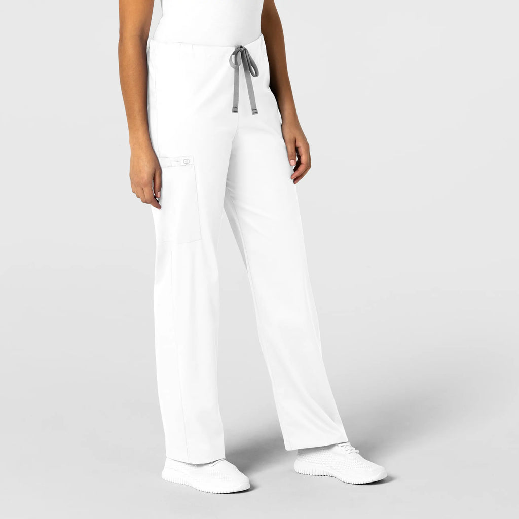 Wink Scrubs Unisex Drawstring Cargo Scrub Pant White | scrub-supply.com