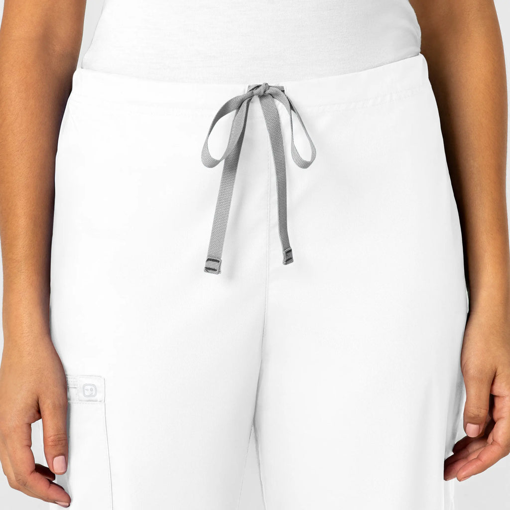 Wink Scrubs Unisex Drawstring Cargo Scrub Pant White | scrub-supply.com