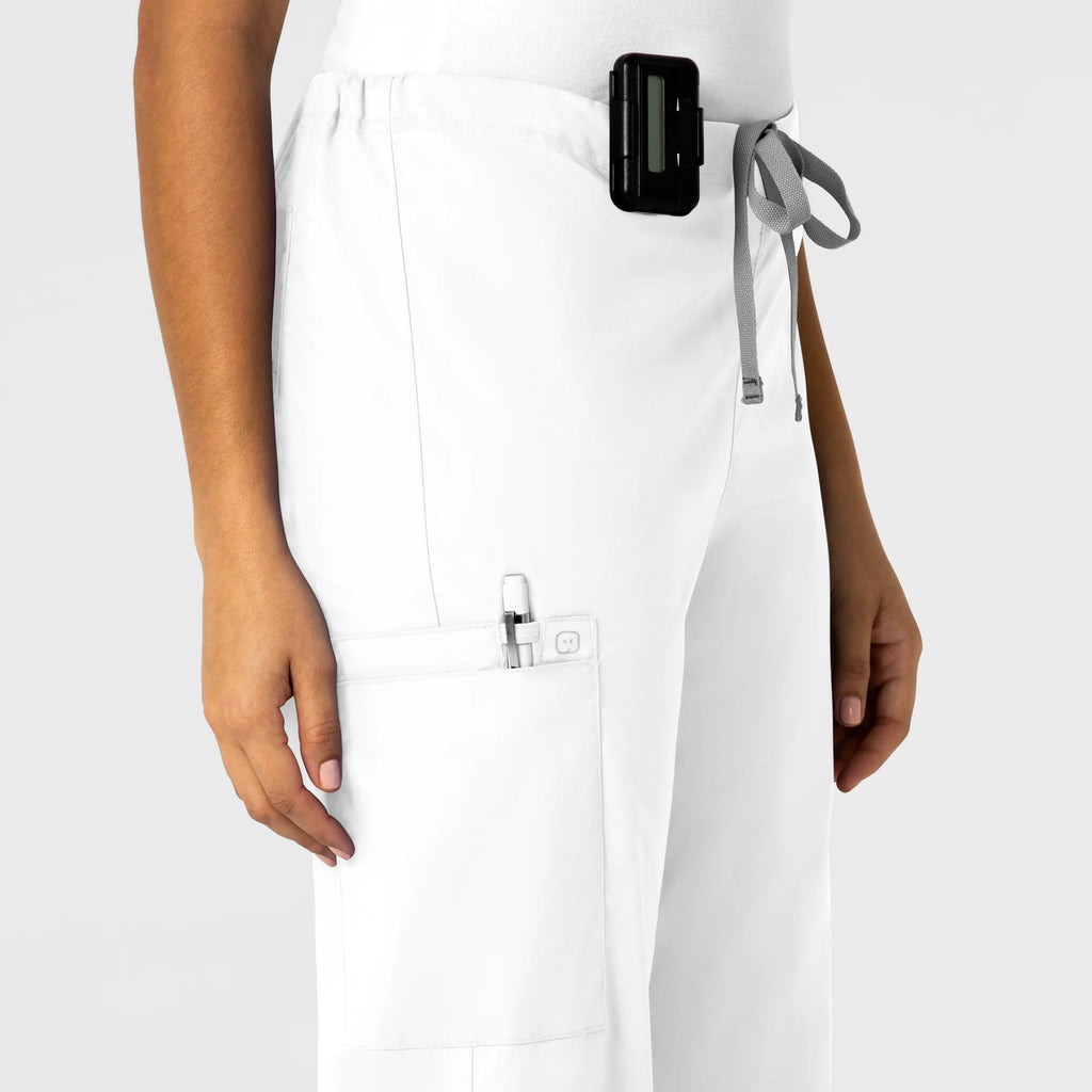 Wink Scrubs Unisex Drawstring Cargo Scrub Pant White | scrub-supply.com