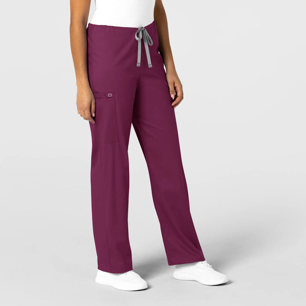 Wink Scrubs Unisex Drawstring Cargo Scrub Pant Wine | scrub-supply.com