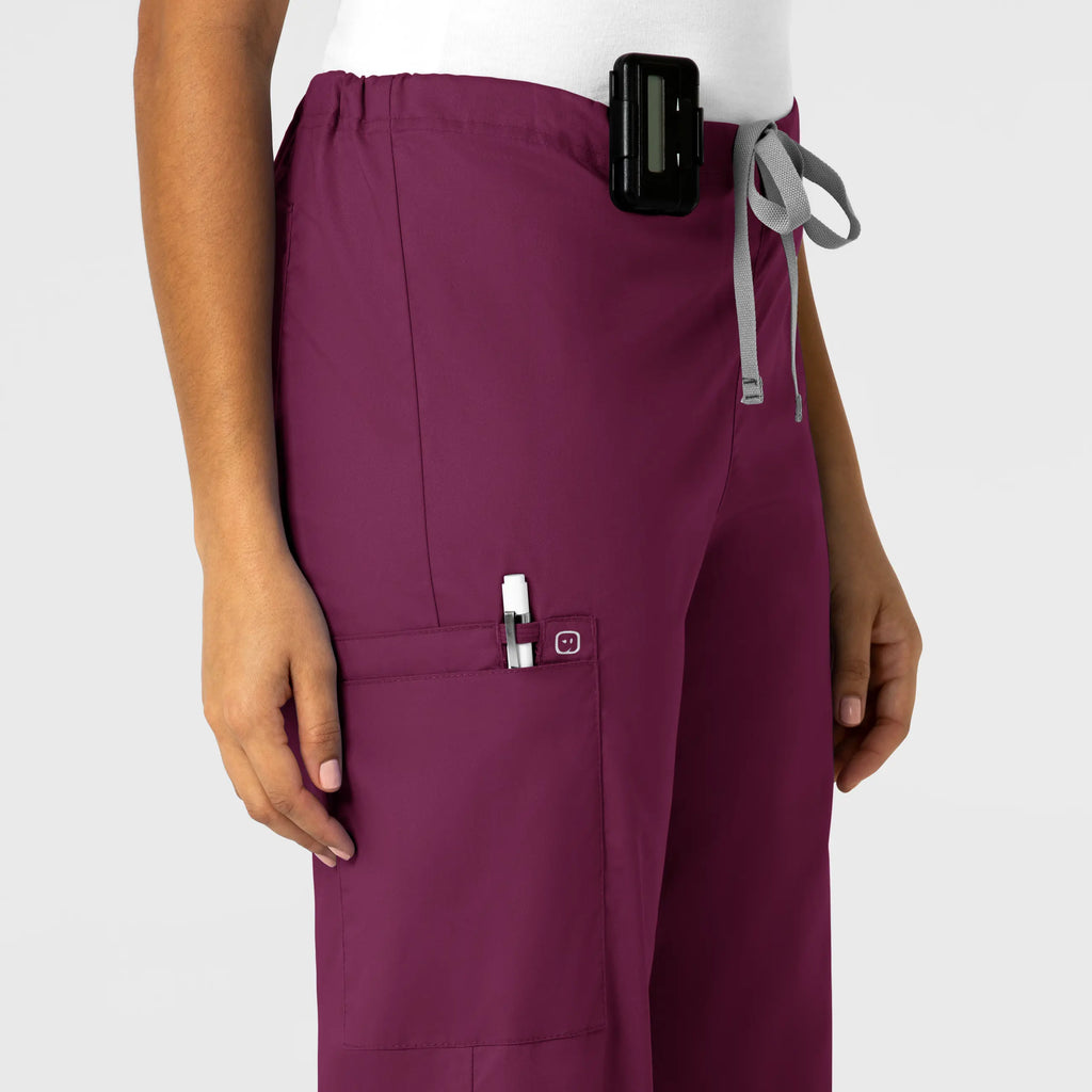 Wink Scrubs Unisex Drawstring Cargo Scrub Pant Wine | scrub-supply.com