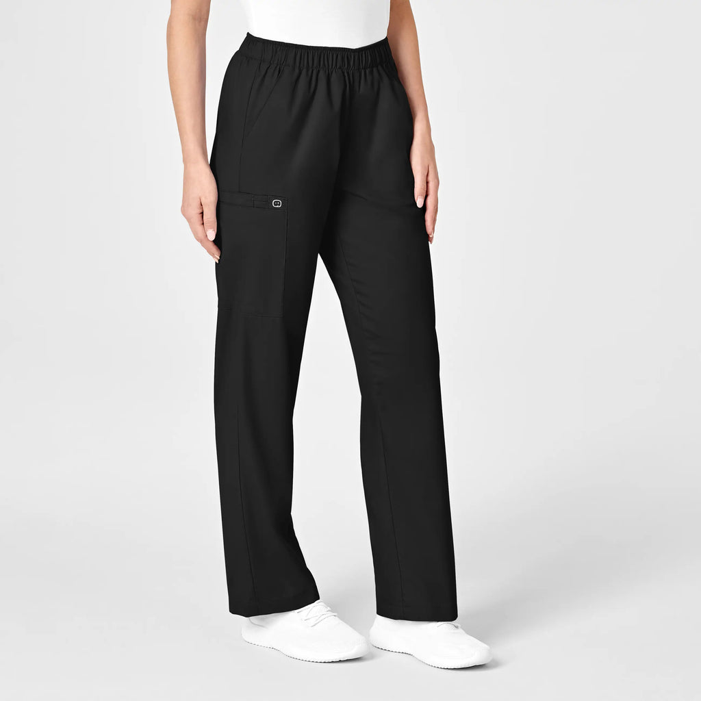 Wink Scrubs Women's Pull-On Cargo Scrub Pant Black | scrub-supply.com