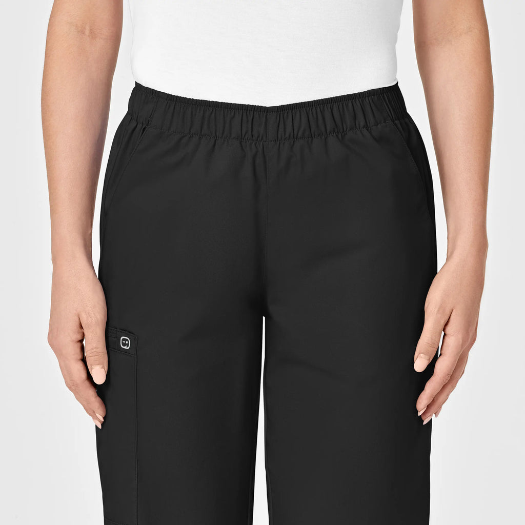 Wink Scrubs Women's Pull-On Cargo Scrub Pant Black | scrub-supply.com