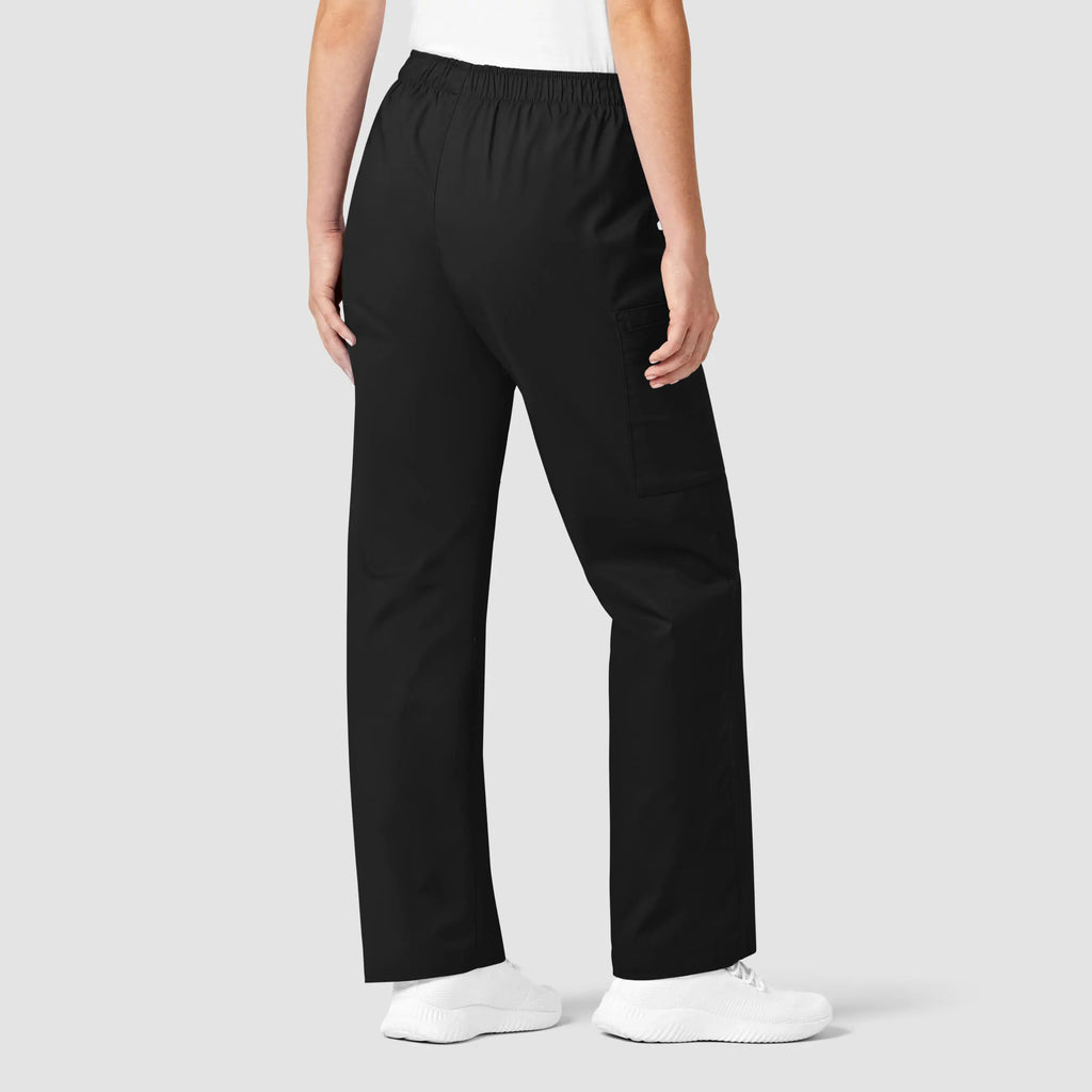 Wink Scrubs Women's Pull-On Cargo Scrub Pant Black | scrub-supply.com