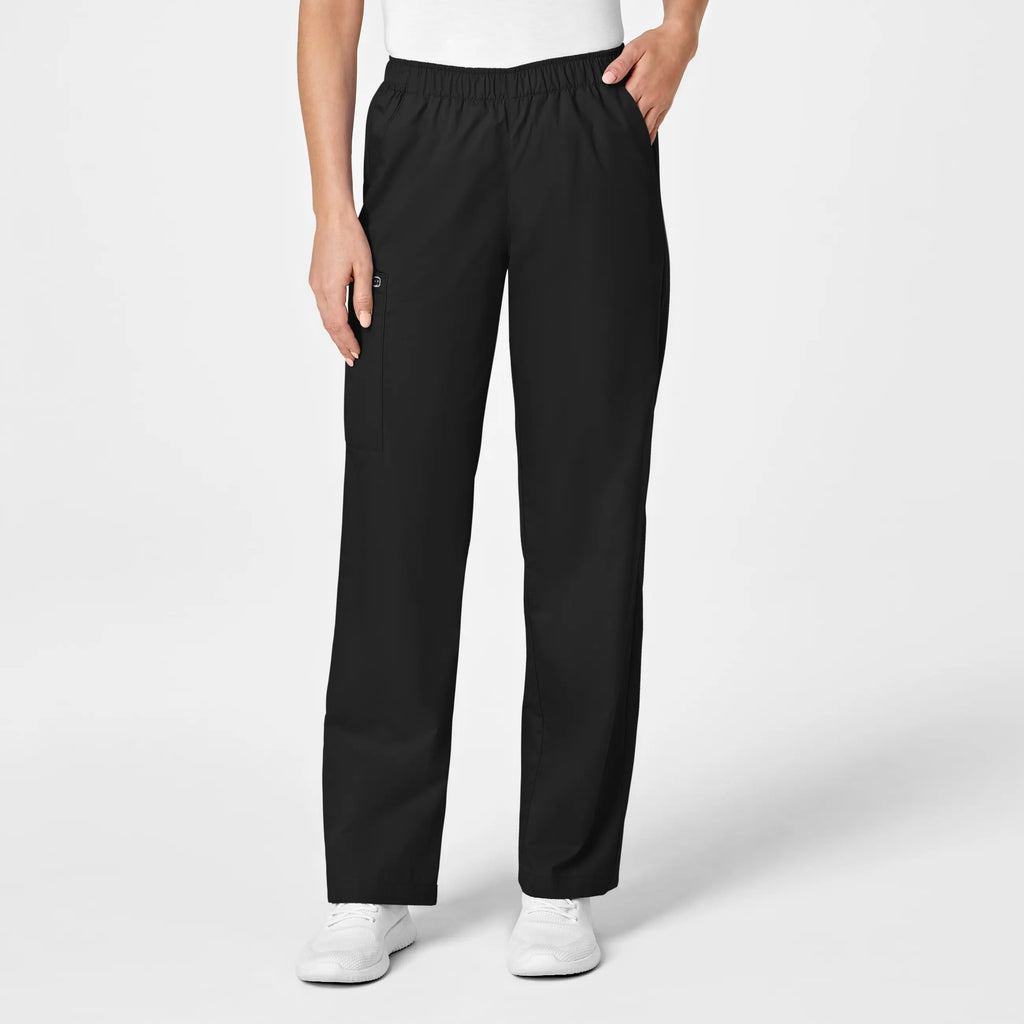 Wink Scrubs Women's Pull-On Cargo Scrub Pant Black | scrub-supply.com