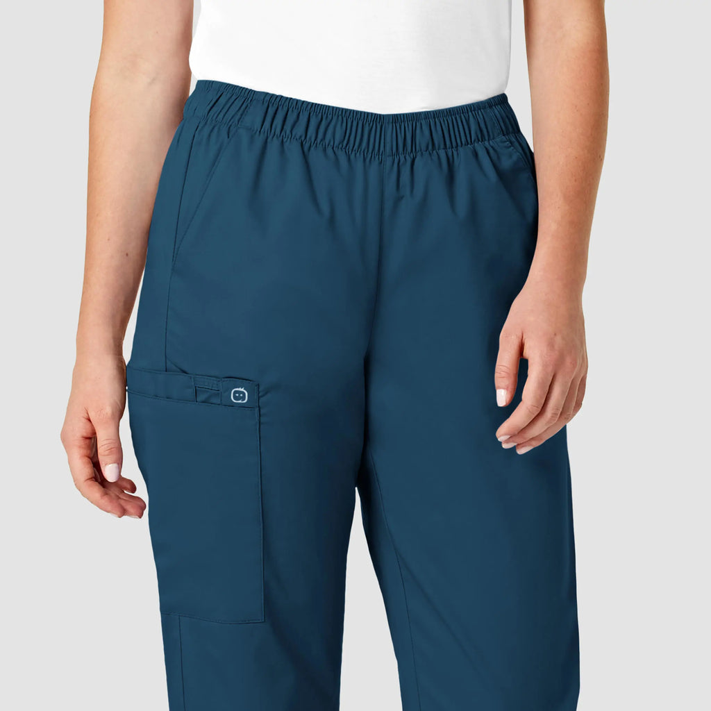 Wink Scrubs Women's Pull-On Cargo Scrub Pant Caribbean Blue | scrub-supply.com