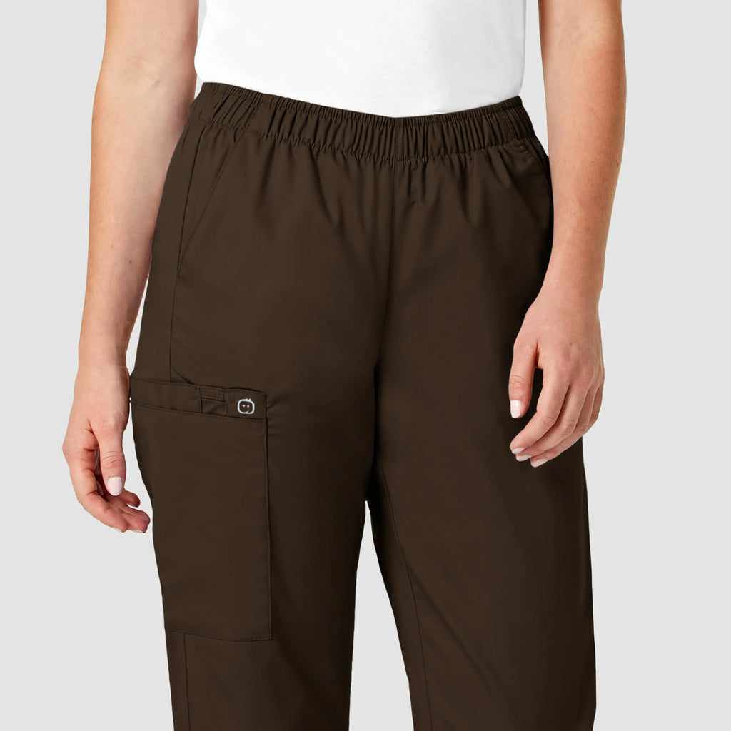 Wink Scrubs Women's Pull-On Cargo Scrub Pant Chocolate | scrub-supply.com