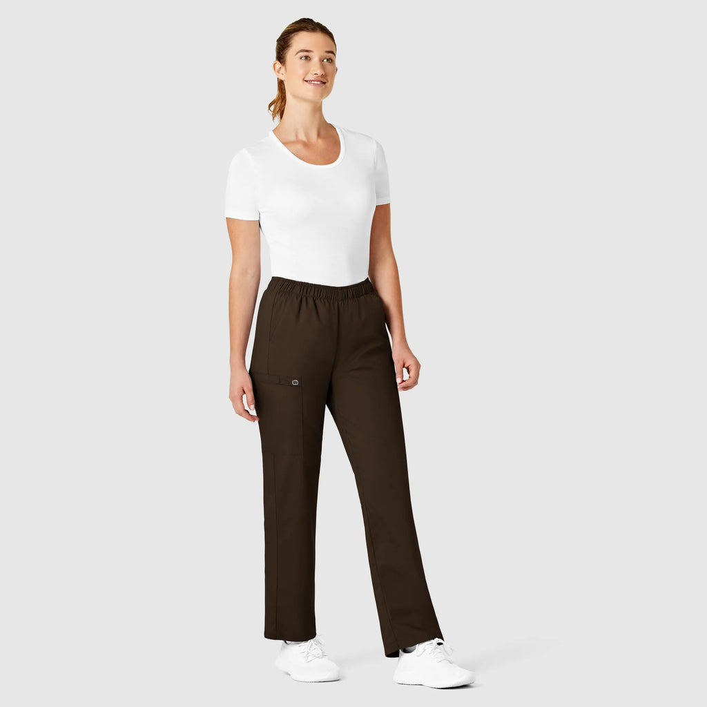 Wink Scrubs Women's Pull-On Cargo Scrub Pant Chocolate | scrub-supply.com