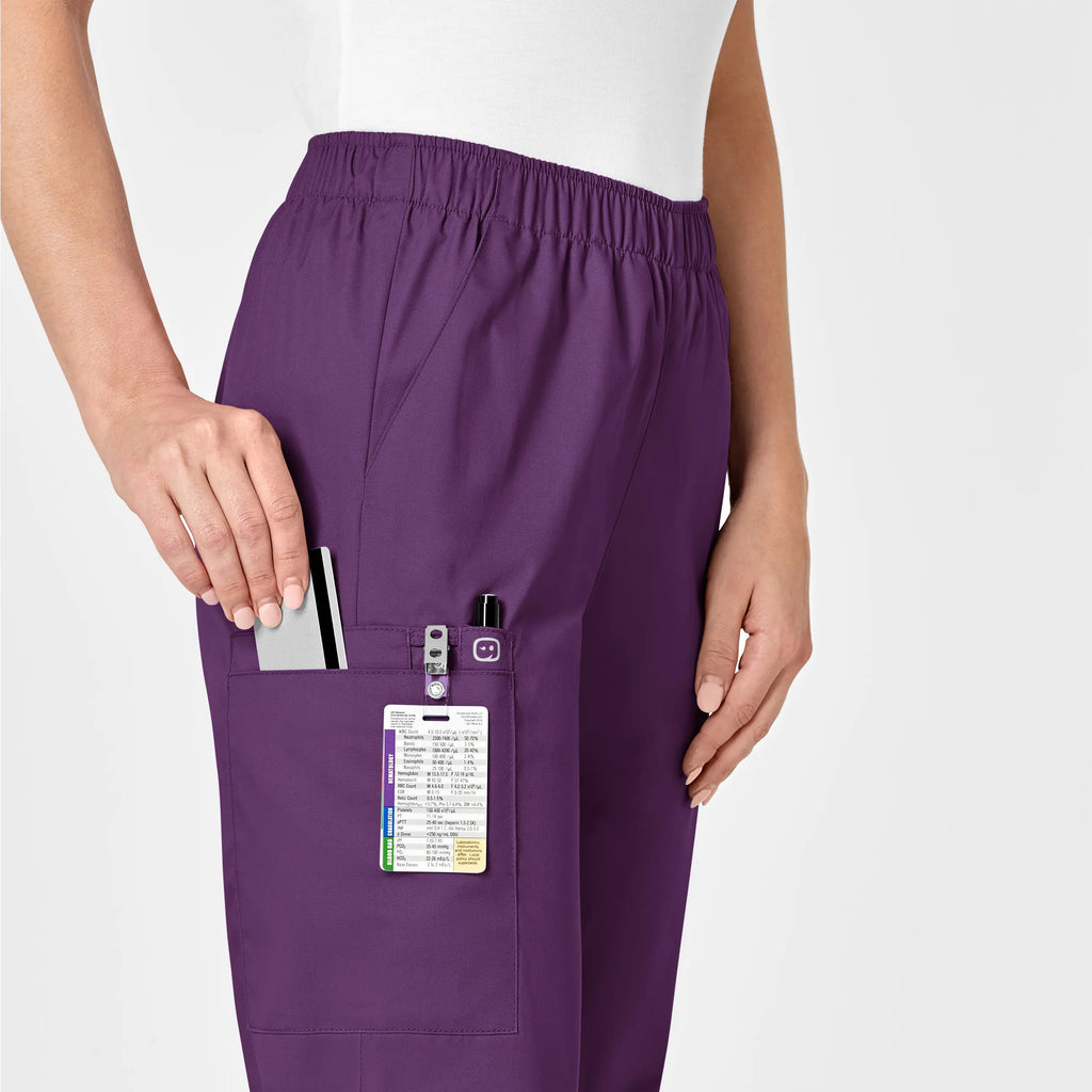 Wink Scrubs Women's Pull-On Cargo Scrub Pant Eggplant | scrub-supply.com